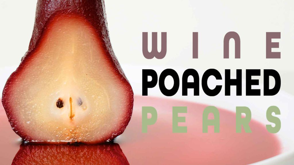 Wine-poached pears
