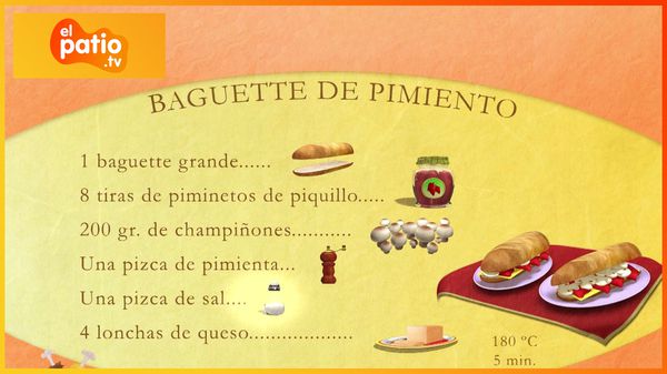 TVPlayerGo Telmo y Tula van a preparar un delicioso Baguette de Pimientos.